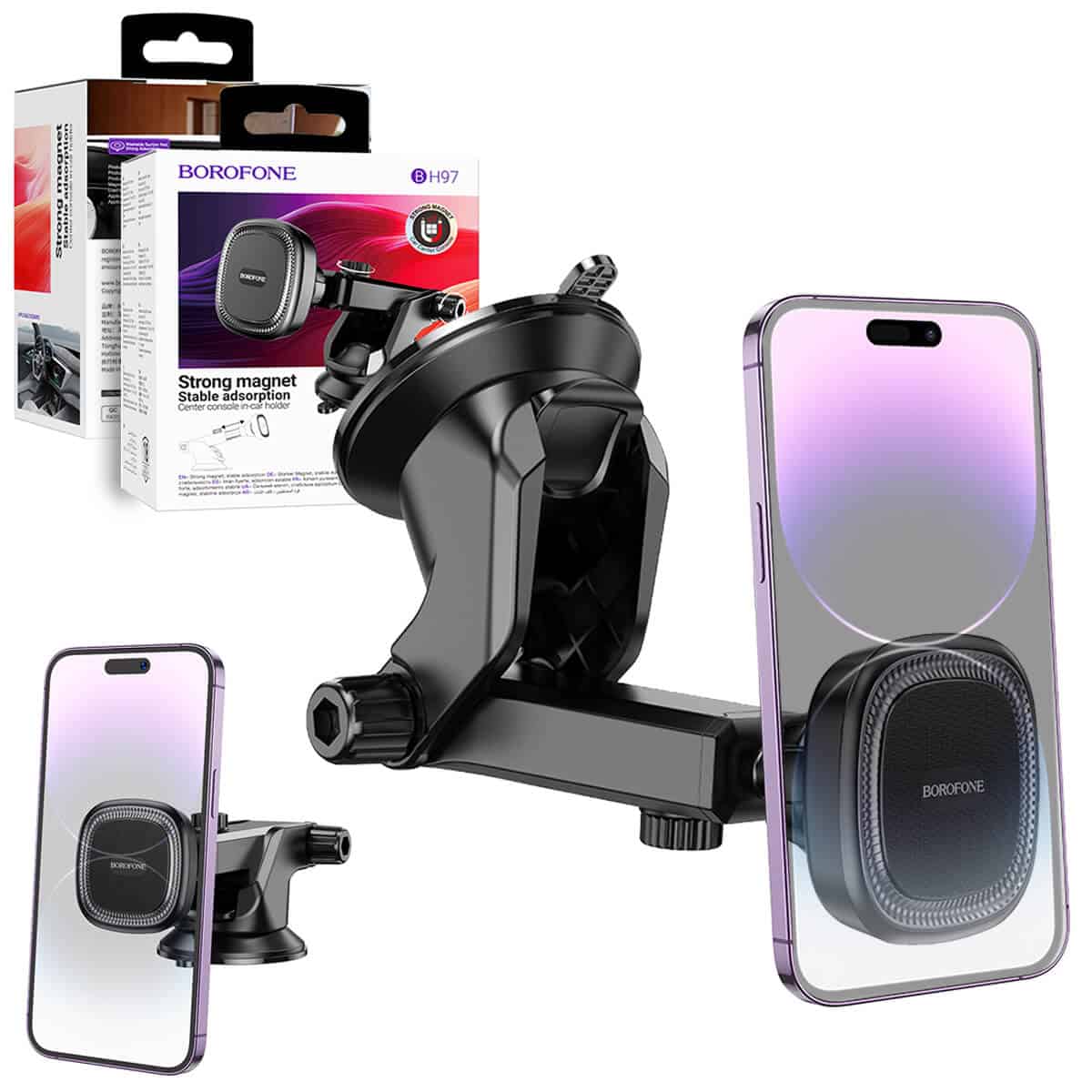 Borofone BH97 Strong Magnetic With Suction Windshield /Dashboard Car Mount Mobile Phone Holder For iPhone /Samsung/Oppo/Nokia/Moto/Google Borofone BH97 Strong Magnetic With Suction Windshield /Dashboard Car Mount Mobile Phone Holder For iPhone /Samsung/Oppo/Nokia/Moto/Google